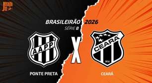 Ponte Preta x Ceará: onde assistir, escalações e arbitragem