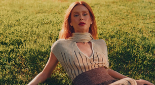 Marina Ruy Barbosa usa look de tricô de R$ 3 mil em tons terrosos