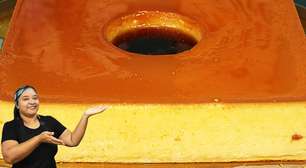 Pudim de 3 quilos feito na forma quadrada, que rende muito para toda a família e fica incrível