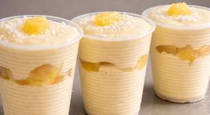 Cremoso de abacaxi feito no liquidificador, para você servir uma sobremesa rápida e muito gelada