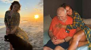 Paolla Oliveira aproveita o feriado para passear na praia e visitar o pai: 'Saudades'