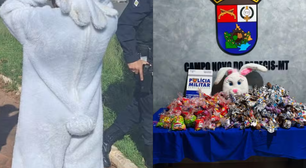 'Coelhinho da Páscoa' é apreendido suspeito de distribuir chocolates para recrutar crianças para facção, diz PM