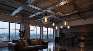 Casa estilo industrial com eletrocalhas aparentes combina estética marcante e eficiência técnica