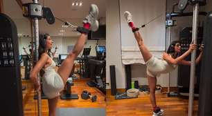 Alane Dias mostra flexibilidade extrema na academia e web reage: 'Morrendo'