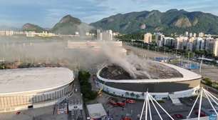 Incêndio destrói parte do Velódromo do Parque Olímpico, no Rio de Janeiro
