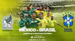 Brasil e México anunciam amistoso de Legends, no estádio Azteca