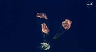 Vídeo mostra o momento em que Artemis 2 chega ao Pacífico; veja