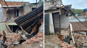 Casa desaba com 15 pessoas e dois animais em Minas Gerais