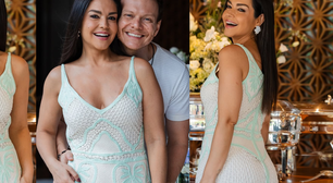 Aos 42 anos, Thaís Fersoza elege vestido artesanal de R$ 6 mil em aniversário intimista e ganha declaração de Michel Teló: 'Ela é a rainha da casa'
