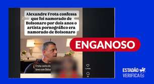 Postagens usam vídeo fora de contexto para alegar que Alexandre Frota namorou Bolsonaro