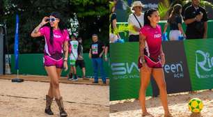 De botas na areia, Ana Castela vira destaque em torneio de futevôlei