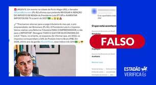 Flávio Bolsonaro não disse que revogará a isenção do IR, nem que aumentará impostos em 7%