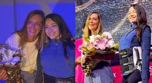 Lais Souza surge em pé pela 1ª vez após acidente e entrega prêmio a pesquisadora da polilaminina