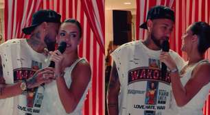'Tá feliz?': leitura labial revela diálogo íntimo quase despercebido entre Neymar e Bruna Biancardi durante festa da influenciadora. Veja!
