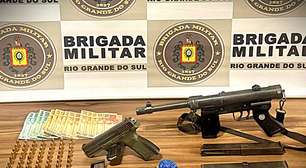 Dois homens são presos com submetralhadora e drogas no RS