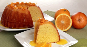 Bolo de laranja fofinho com sabor intenso e refrescante