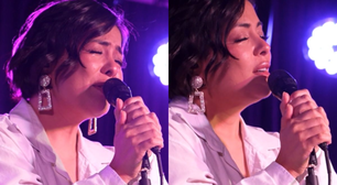 Ex-Rouge surge aos prantos em primeiro show após a morte do marido