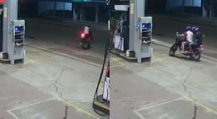 Criminoso leva tombo de motocicleta durante assalto a posto de combustível no Pará