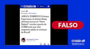 Estadão não publicou reportagem sobre projeto de Luciano Hang e Criança Esperança; ação não existe