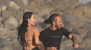 Hamilton e Kim Kardashian são flagrados em praia e aumentam rumores