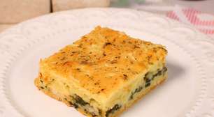 Torta de espinafre com queijo nutritiva e fofinha, ideal para uma refeição rápida e saudável