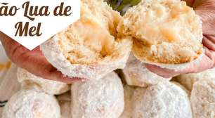 Pãozinho lua de mel recheado e muito fofinho, com aquela cobertura de coco tradicional divina