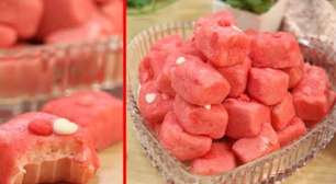 Balinha de morango com poucos ingredientes que rende bastante e é perfeita para fazer e vender