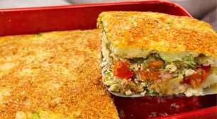 Torta de liquidificador fácil: sardinha com legumes sem trigo