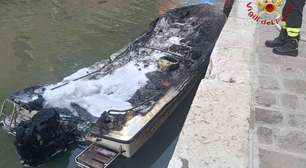 Barco pega fogo em canal de Veneza e deixa homem ferido