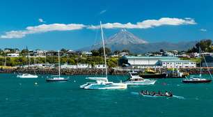 Com o vulcão Taranaki de 2.518 metros como pano de fundo, a cidade neozelandesa virou um vibrante centro de arte contemporânea e natureza na costa oeste