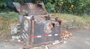 'Estão virando papel', moradores do Camorim reclamam de caçambas de lixo deterioradas