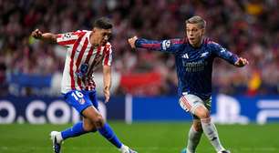 Atitude de zagueiro do Arsenal irrita Simeone e jogadores do Atlético de Madrid