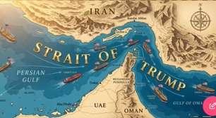 'Estreito de Trump': presidente dos EUA reposta montagem do Estreito de Ormuz com seu nome