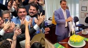 Flávio Bolsonaro é parabenizado por aniversário em meio à festa por derrubada do veto ao PL da Dosimetria