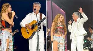 Fãs registram vídeos do ensaio de Shakira com Caetano e Bethânia na Praia de Copacabana; veja