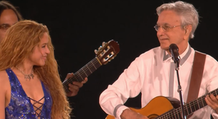 Shakira canta 'O Leãozinho' com Caetano Veloso em megashow: 'Sempre canto para o meu filho antes de dormir'
