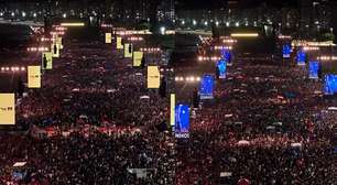 Imagens aéreas mostram praia de Copacabana completamente lotada em show de Shakira
