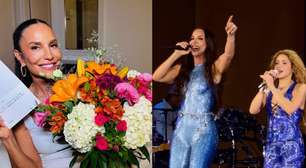 Shakira envia flores e bilhete para Ivete após participação em show em Copacabana: 'Muito amor'