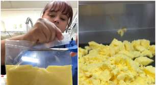 Funcionária de hotel viraliza ao preparar ovos mexidos para o café da manhã com 'mistura amarela'