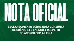 Palmeiras rebate nota conjunta de Flamengo e Grêmio por acordo com a Libra: 'Conteúdo mentiroso'