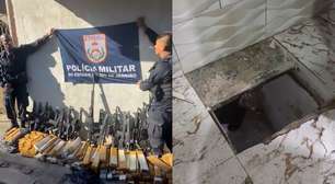 Polícia encontra esconderijo subterrâneo com armas e drogas em casa no Rio de Janeiro