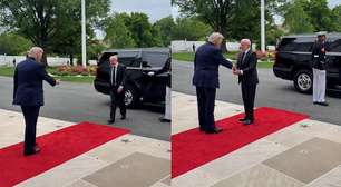 Com tapete vermelho, Lula é recepcionado por Trump ao chegar à Casa Branca