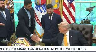 Trump anuncia UFC na Casa Branca no dia do seu aniversário e aperta mão de brasileiro Alex Poatan