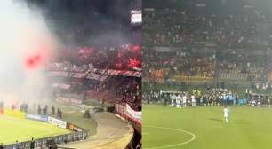 Confusão interrompe jogo do Flamengo e Independiente de Medellín na Libertadores