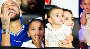 Papai do ano? Neymar fecha circo para curtir noite com Bruna Biancardi e as filhas, Mavie e Mel - com direito a subida ao palco e tudo!