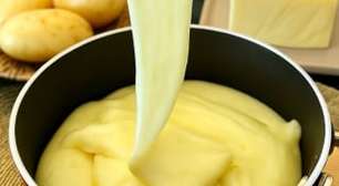 Purê de batata cremoso com queijo que estica e puxa: fácil