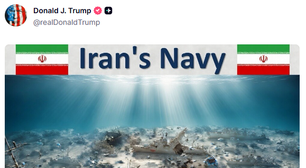 Trump responde ameaça iraniana com publicação de imagem de navios afundados