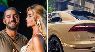 Pedro Scooby 'mima' Cíntia Dicker com carro de luxo estimado em R$ 1,2 milhão