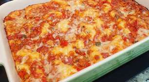 Em 45 minutos e barata: Pizza de sardinha de liquidificador