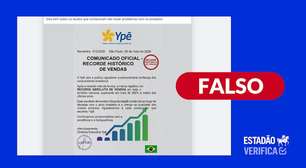 Ypê não afirmou ter atingido 'recorde histórico de vendas' após suspensão determinada pela Anvisa